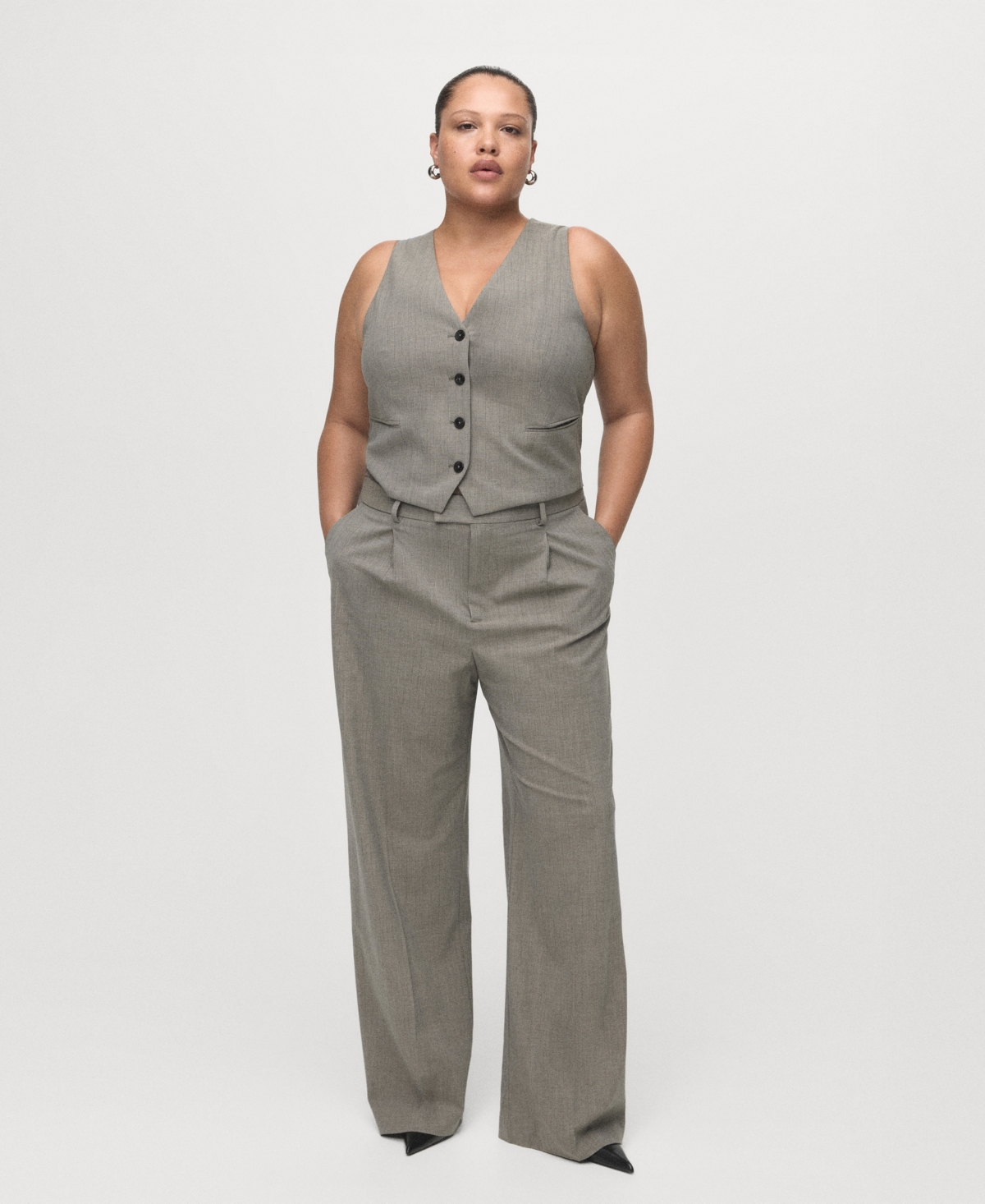 Mango Women's Wool-blend Suit Vest In Gray