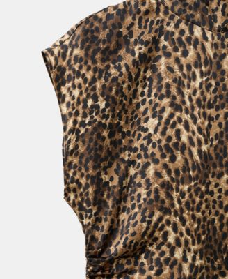 Women's Leopard-Print Satin Dress