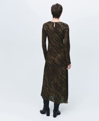 Women's Satin Animal-Print Dress