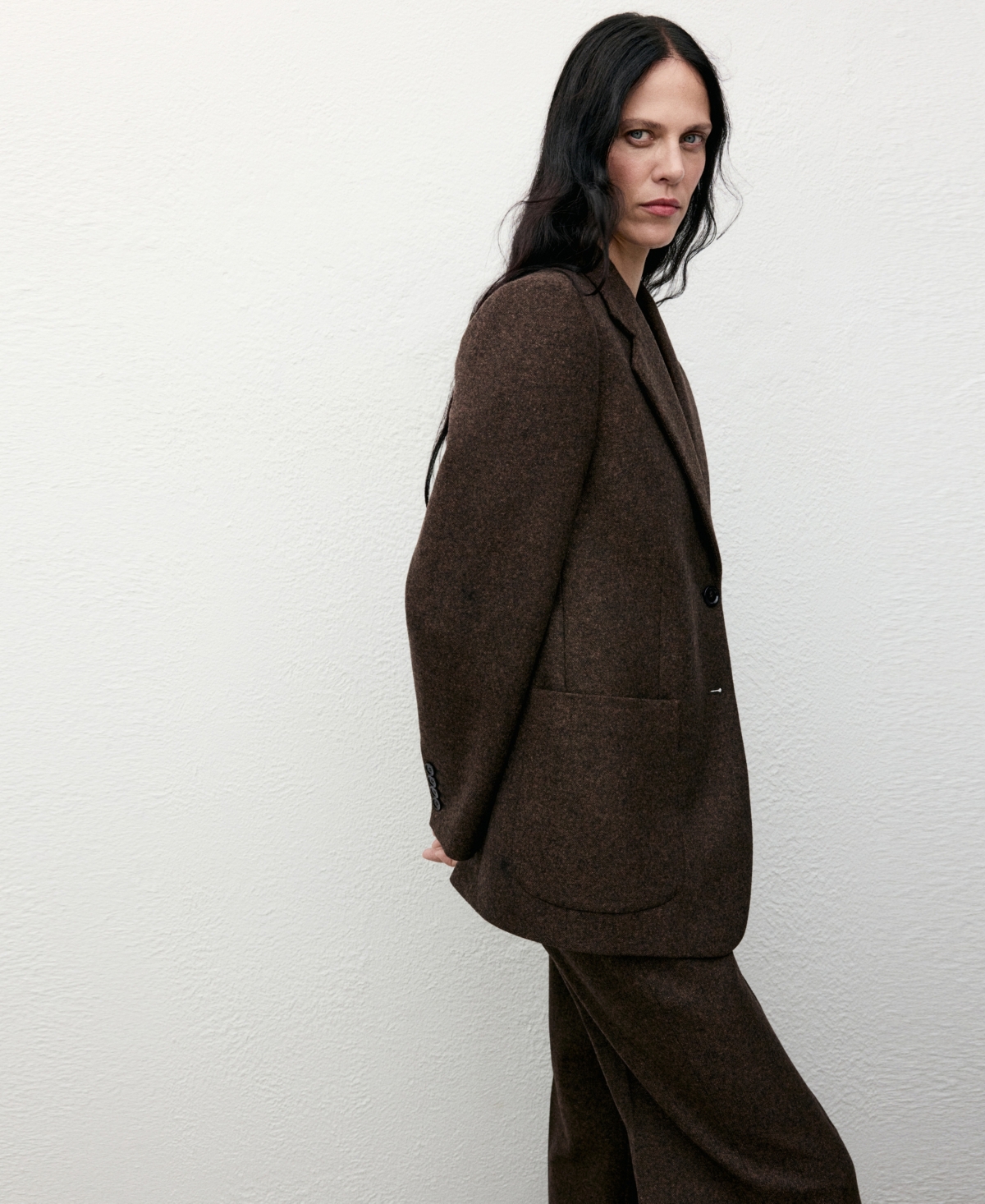 Mango Women's Speckled Wool Trousers