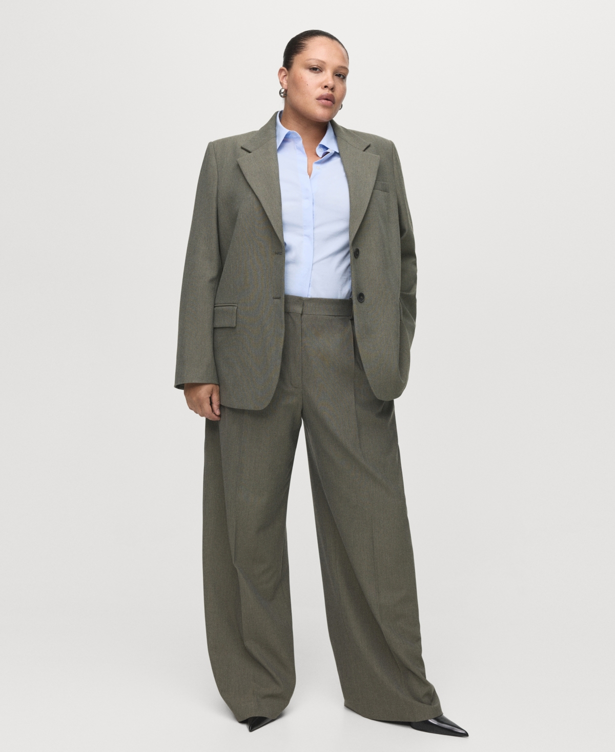 Mango Women's Flap Pockets Suit Blazer In Green