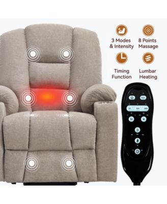 Power Lift Recliner Chair with Massage and Heat Heavy Duty Motion Mechanism with USB and Type C Ports