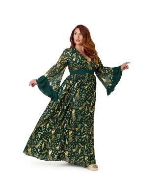 Plus Size Long Sleeve Empire Waist Maxi Dress