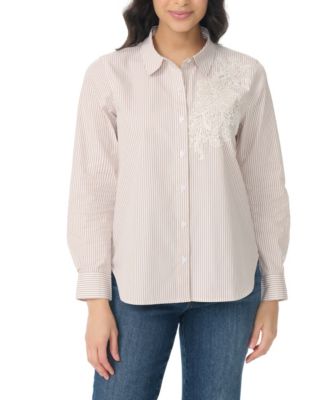 Women's Laine Cotton Embroidered Shirt