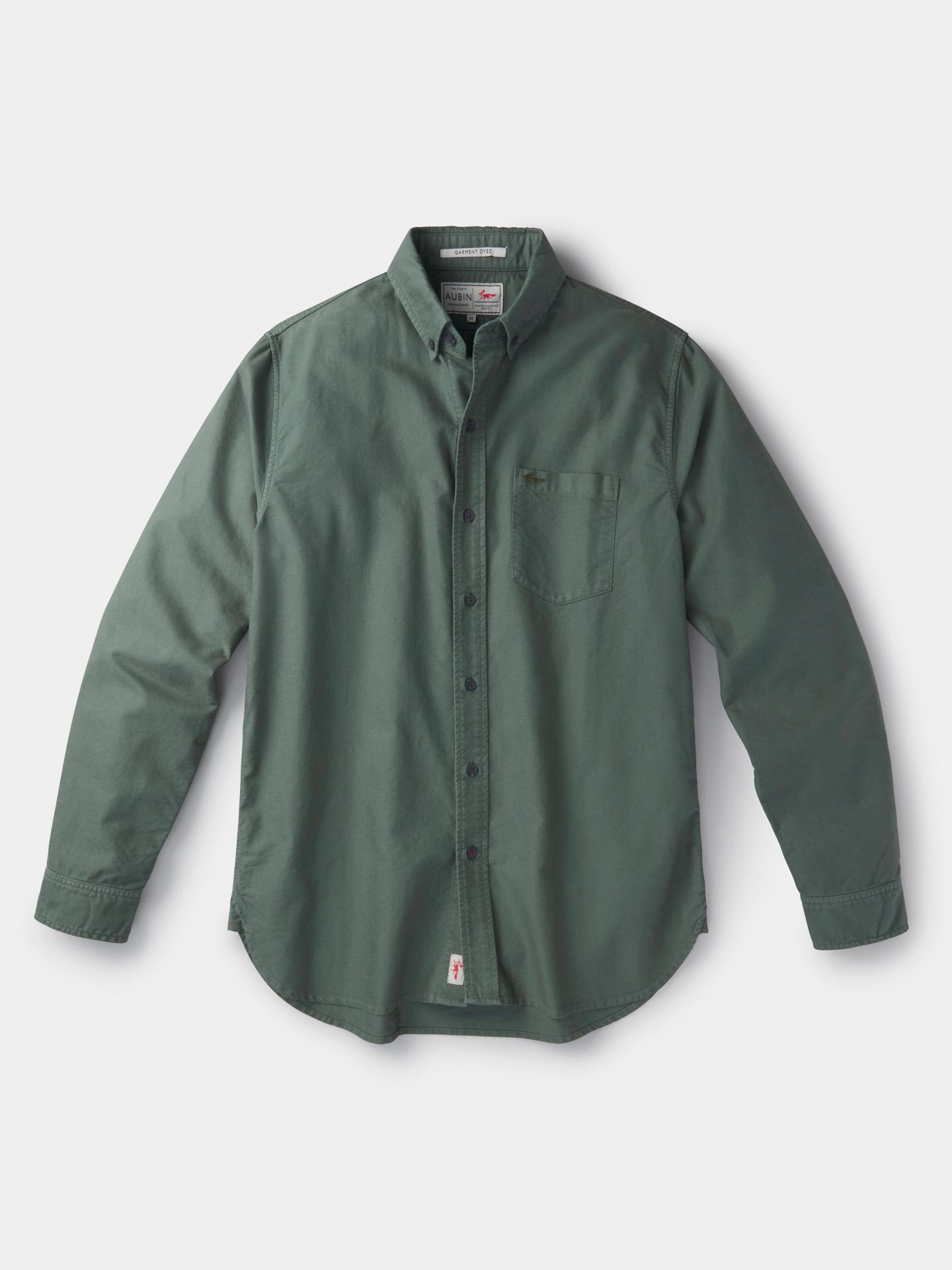 Мужская рубашка Aubin Aldridge Oxford Button Down Shirt, цвет: Тёмный зелёный — фото 6