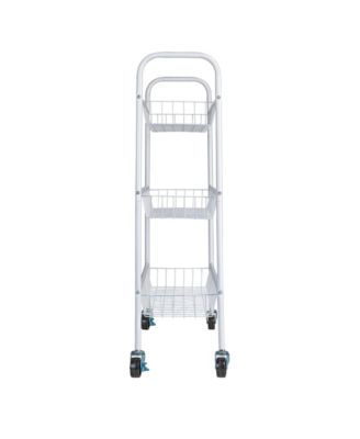 3-Tier Slim Storage Cart, White