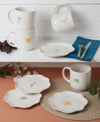 Spring Scalloped Appetizer Plates, Set of 4, Exclusively at Macy's