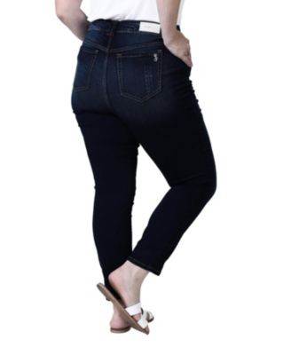 Women's High-Rise Pintuck Ankle Skinny Jeans with 28" Inseam