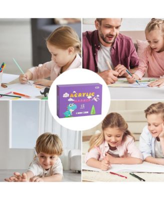 12 Colors Acrylic Paint Pens, Art Graffiti Markers, Quick-Drying Waterproof Drawing Pens for Canvas & Glass