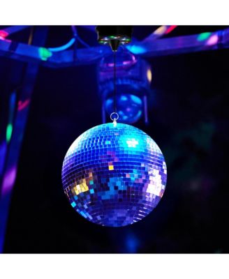 16" Large Disco Ball with Motor Rotating 6RPM 18 RGBW LED Lights for 70s 80s Party Wedding Event Holiday Decor