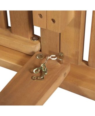 Set of 1 Sun Lounger  Solid Acacia Wood Large Foldable Sun Lounger