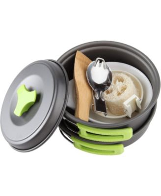 Camping Cookware Mess Kit for Backpacking Gear – Camping Cooking Set - Camping Pots and Pans Set 1 Liter Pot