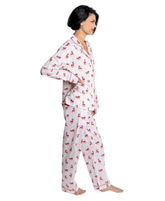 Women's Organic Cotton Poplin Button Down Long Sleeve Pajama Set