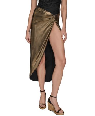 Women's Draped Side-Slit Sarong Skirt