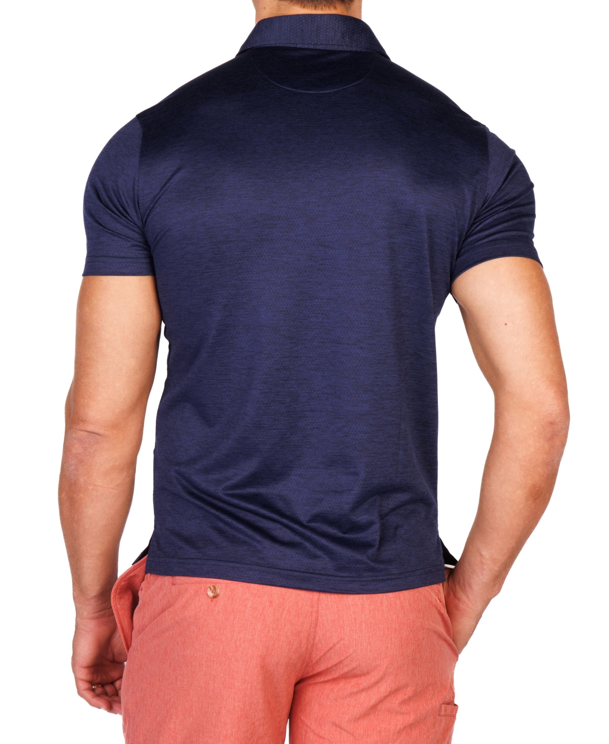 TailorByrd Men's Melange Mesh Performance Polo shirt