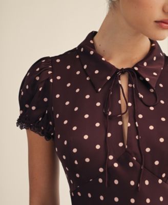 Women's Nerina Collared Lace Design Midi Dress