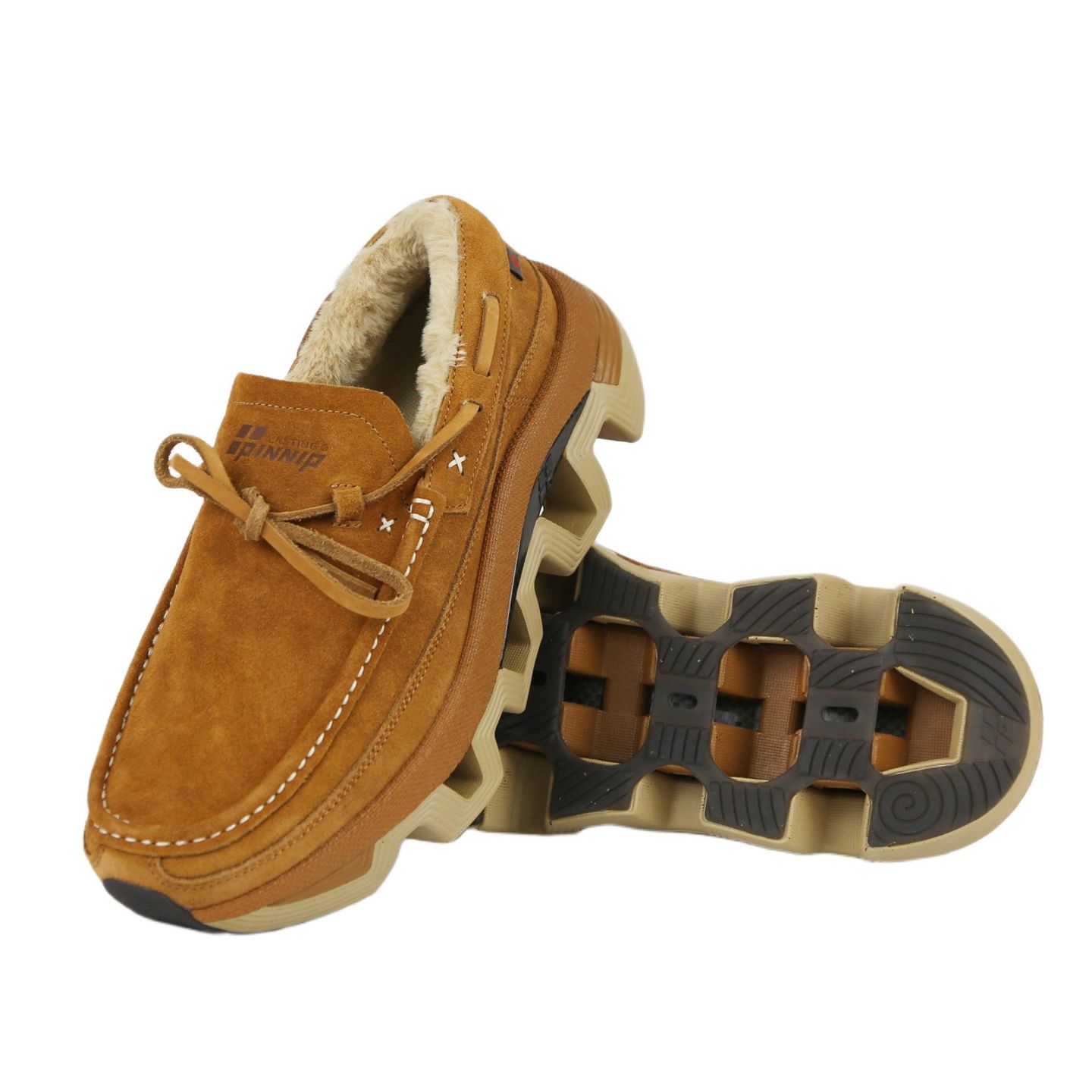 Мужские туфли PINNIP Genuine Suede Winter, цвет: Каштановый — фото 2