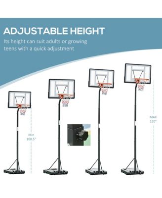 Portable Basketball Hoop with Backboard, Wheels, 8-10 ft,