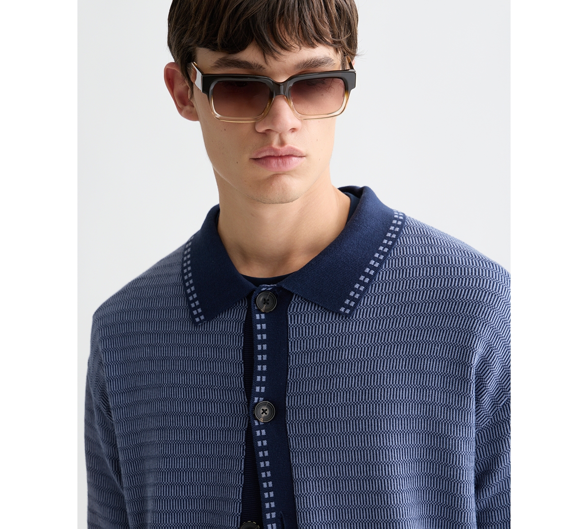 Scotch & Soda Men's Polo Dropped Shoulder Cardigan