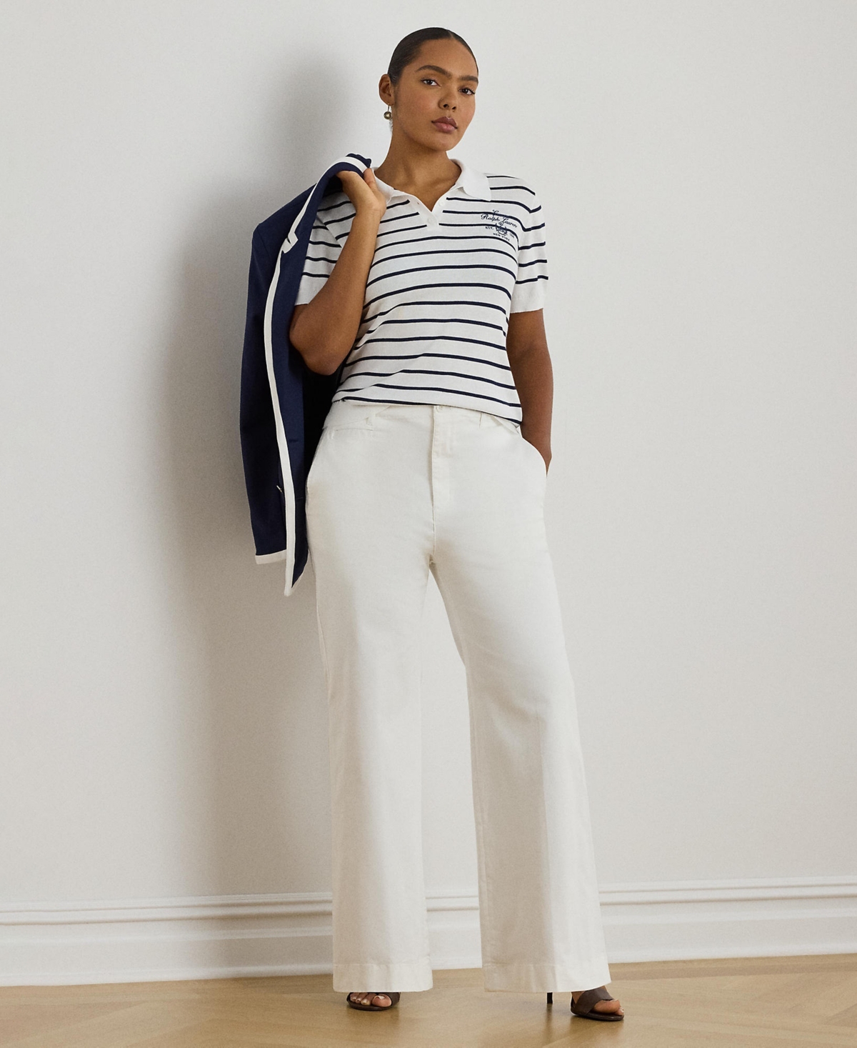 Lauren Ralph Lauren Plus Size Striped Polo Sweater