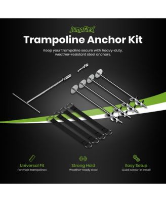 Trampoline Anchor Kit PRO, Heavy Duty Ground Anchoring Metal Stakes Set