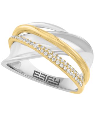 Diamond (1/5 ct. t.w.) Ring in 14k Gold Plating Over Sterling Silver