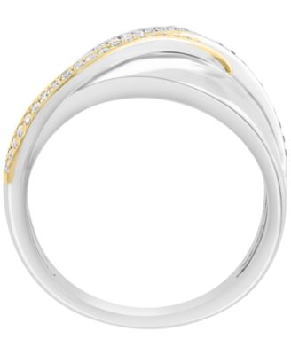 Diamond (1/6 ct. t.w.) Ring in 14k Gold Plating Over Sterling Silver