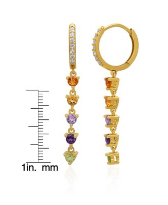 Multi-Stones Linear Dangle Earrings (1-1/4 ct. t.w.) in 14k Gold Over Sterling Silver