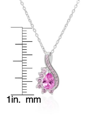 Lab-Grown Pink Sapphire Infinity Pear (1-1/4 ct. t.w.) Pendant Necklace in Sterling Silver