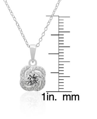 Lab Grown White Sapphire (2-3/4 ct. t.w.) Love Knot Pendant Necklace & Earrings in Sterling Silver, 2-Piece Set