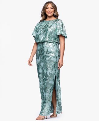 Plus Size Short-Sleeve Long Sheath Dress