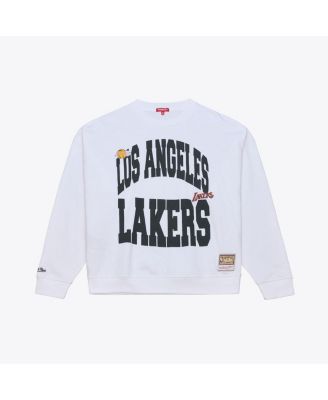 Women's White Los Angeles Lakers Lightweight Block Letter Sweatshirt