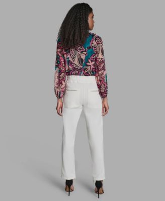 Women's Patch Pockets Mid-Rise Pants