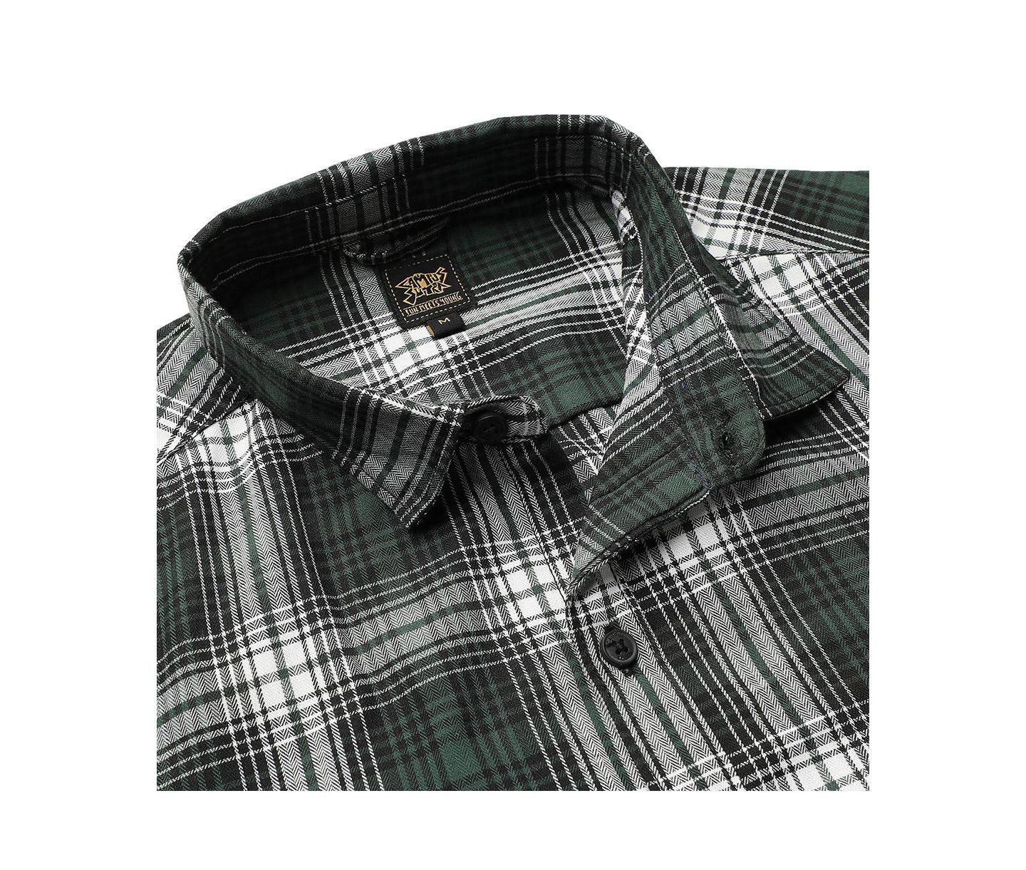 Мужская рубашка Cahoot Campus Sutra Green Checkered Regular Fit Casual, цвет: Зелёный — фото 8