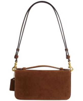 Suede Elora Top Handle Leather Crossbody Bag