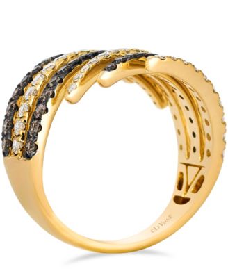 Nude Diamond (0.62 ct. t.w.) and Chocolate Diamond (0.64 ct. t.w.) Ring in 14k Honey Gold