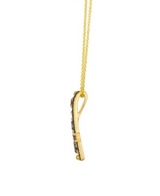 Chocolate Diamond Pendant Necklace (0.36 ct. t.w.) in 14k Honey Gold