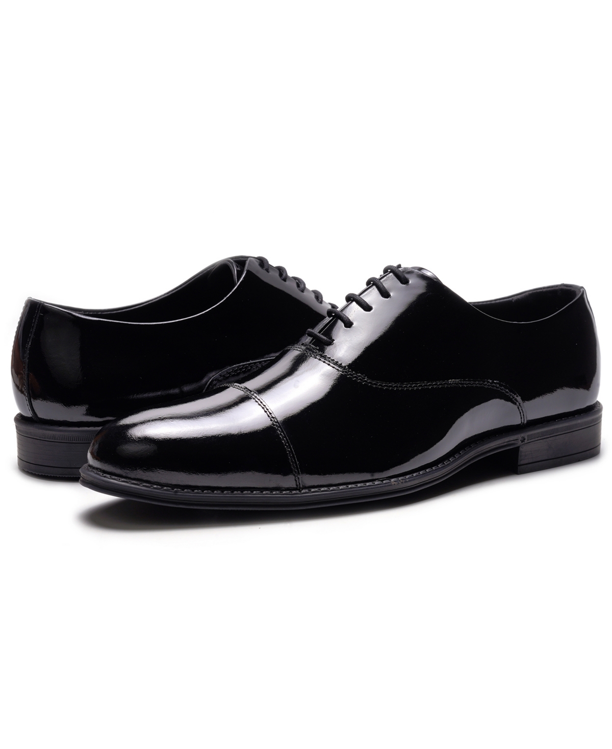 Anthony Veer Men's Nero Cap-Toe Oxford Shoes
