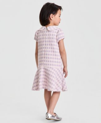 Girls' 2T-6X Short-Sleeve Boucle Dress