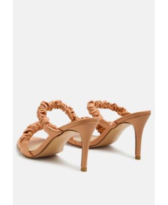Qualie Ruched Strap Stiletto Heel Sandals