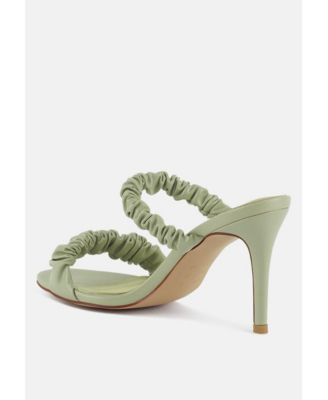 Qualie Ruched Strap Stiletto Heel Sandals