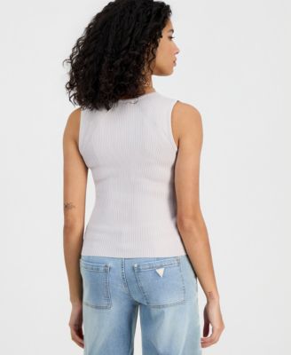 Women's Stella Ribbed Knit Sleeveless Tank Sweater