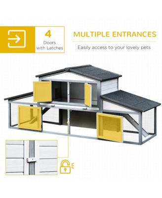Large Rabbit Hutch, Outdoor Wooden Guinea Pig Cage,