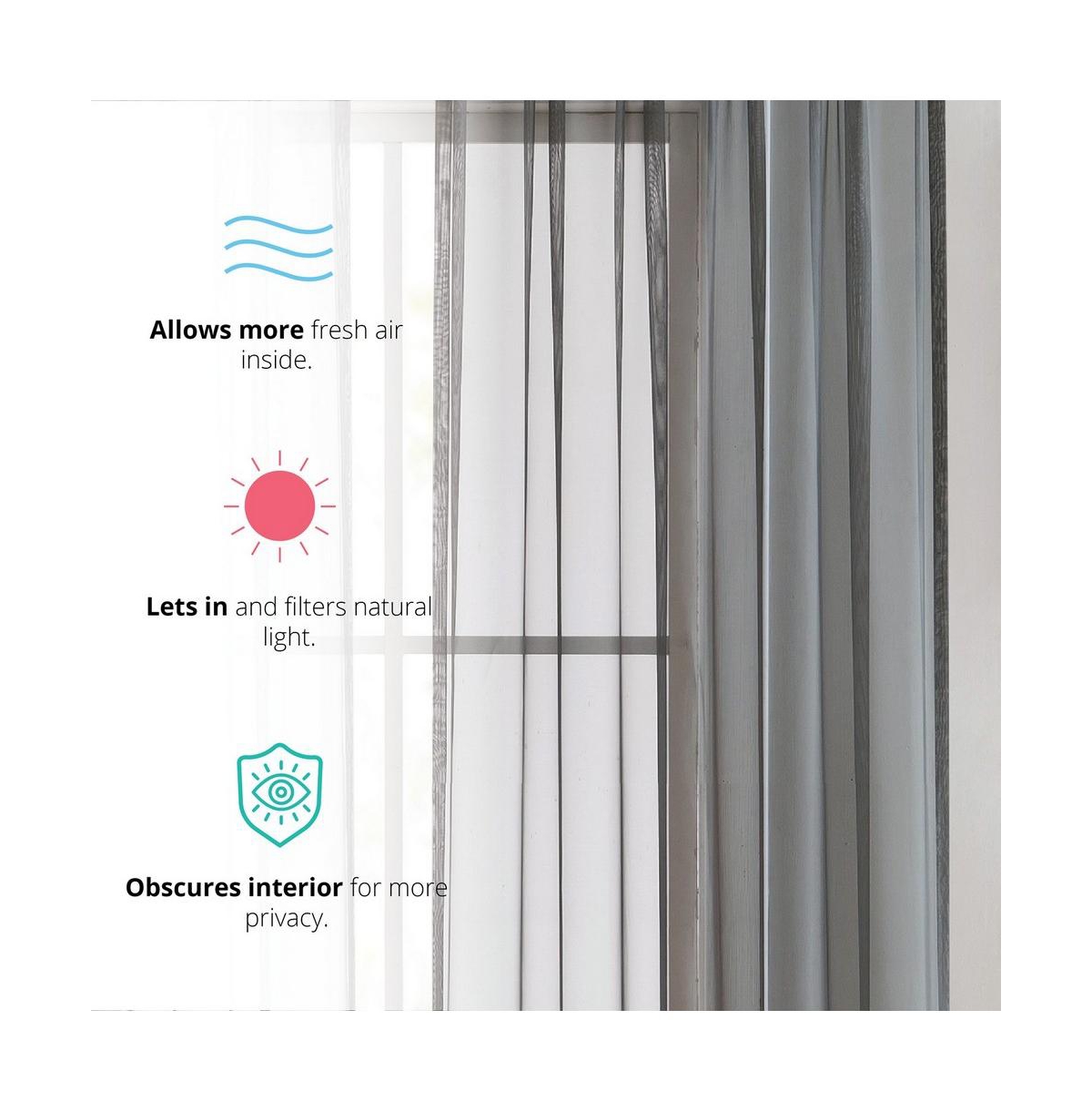 Hlc.me Essentials Sheer Voile Window Treatment Rod Pocket Curtain Panels