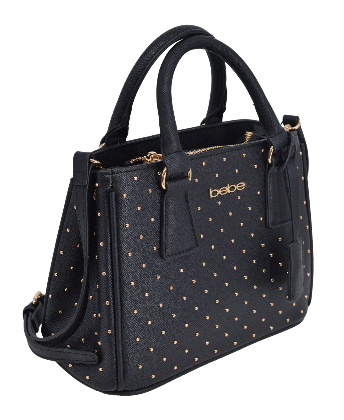Женская сумка Bebe Sagan Studded Small Satchel, цвет: Чёрный — фото 3