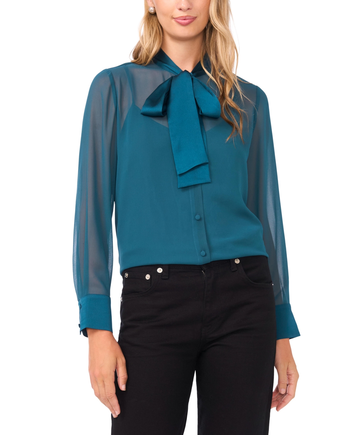 Vince Camuto Women's Long-Sleeve Button-Down Top