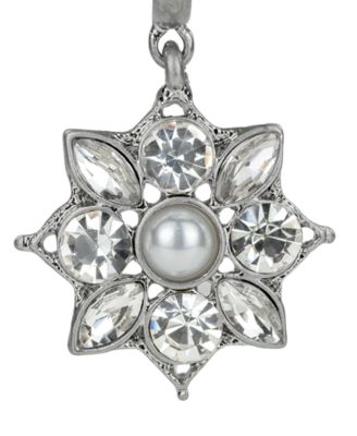 Silver Plated Floral Hoop Earrings 