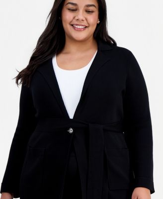 Plus Size Tie-Waist Cardigan