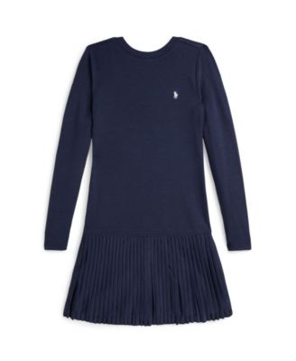 Girls' 7-16 Pleated-Skirt Ribbed Dress