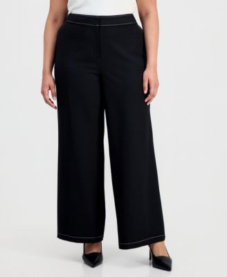 Plus Size Mid-Rise Wide-Leg Pants